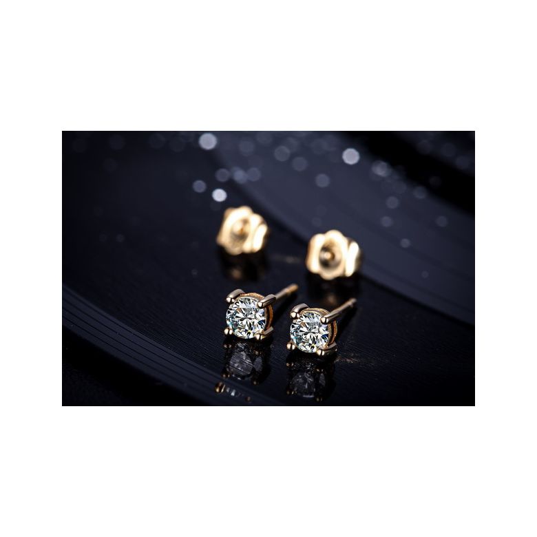Puces diamants 0.20ct. Or jaune - Carat personnalisable - 8