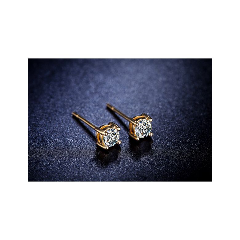 Puces diamants 0.20ct. Or jaune - Carat personnalisable - 7