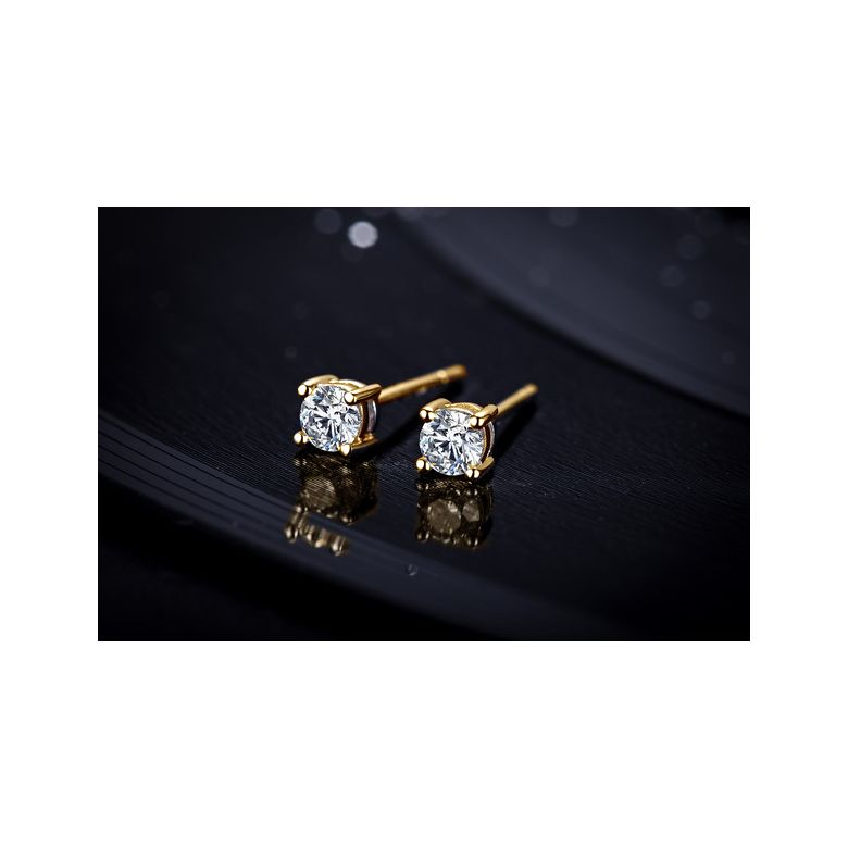 Puces diamants 0.20ct. Or jaune - Carat personnalisable - 5