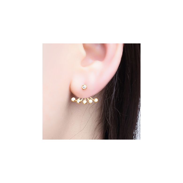 Puces et pendants or jaune diamants. Tentacules - 2