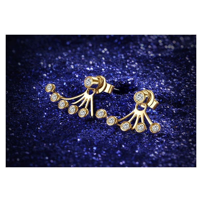 Puces et pendants or jaune diamants. Tentacules - 5