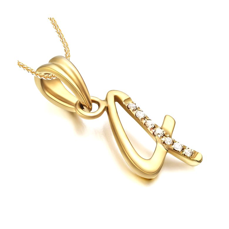 Pendentif 4 - Or jaune 18cts - Diamants 0.015ct - 4