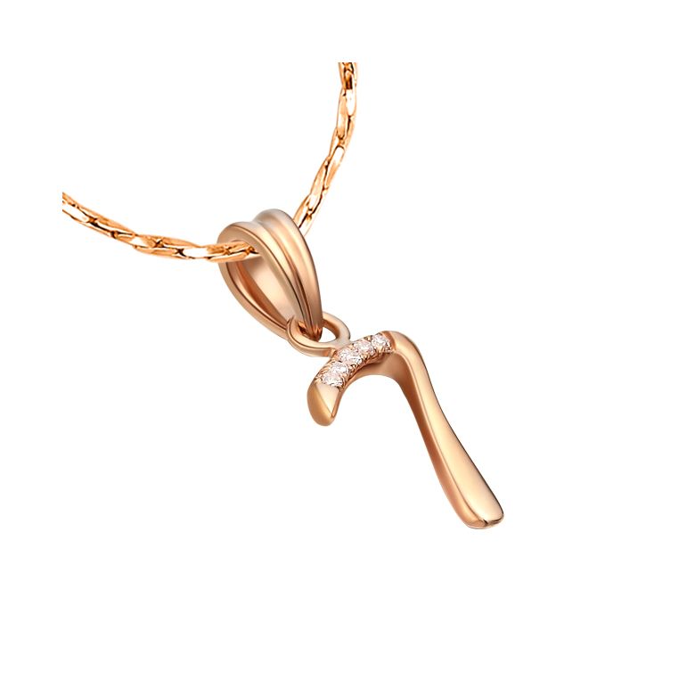 Pendentif chiffre 7 - Or rose 18cts - Diamants 0.01ct - 3