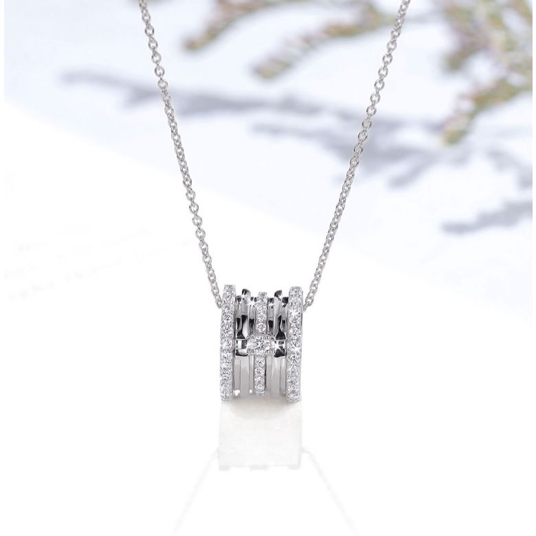 Pendentif mon Chou. Cylindre Or blanc et Diamants - 4