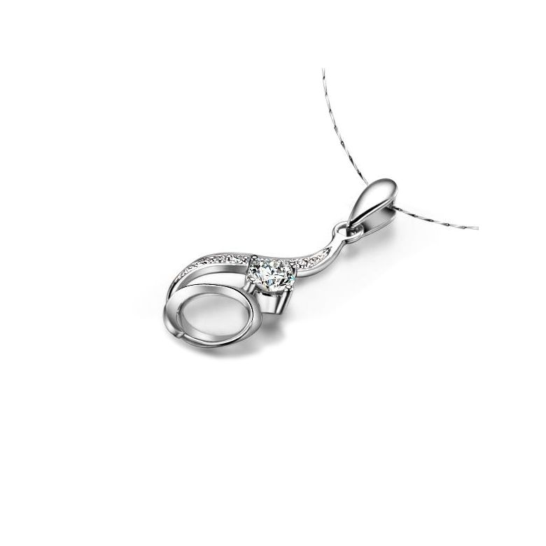 Pendentif byzantin entortillé - Or blanc, diamants 0.22ct - 3