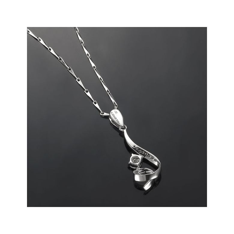 Pendentif byzantin entortillé - Or blanc, diamants 0.22ct - 4