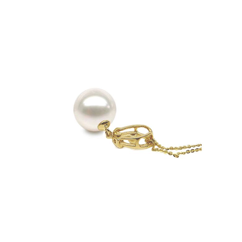 Pendentif hublot de bateau - Or jaune et perle de culture - Diamants - 4