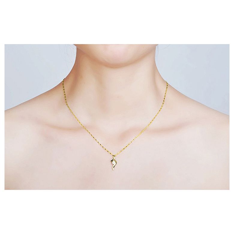 Pendentif byzantin - Ruban torsadé - Or jaune, diamant 0.20ct - 3