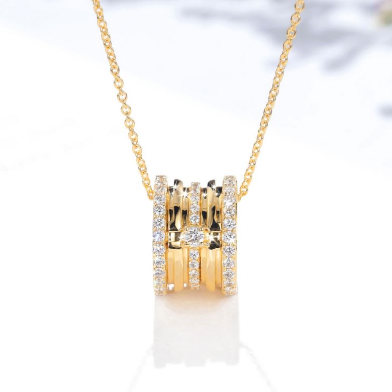Pendentif mon Chou. Cylindre Or jaune et Diamants - 1
