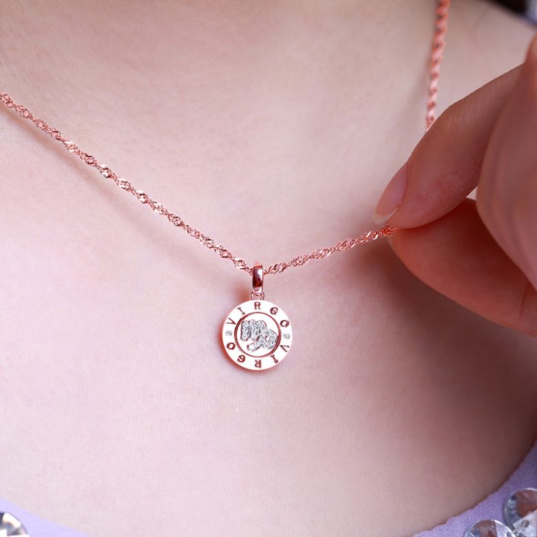Pendentif Virgo Or rose. Signe de la vierge. Zodiaque - 4