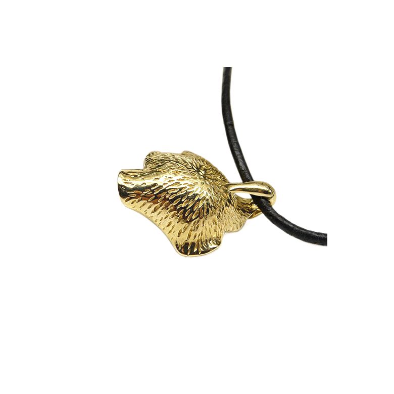Pendentif polynésien - Perle de Tahiti bleue - Cordon cuir - Or jaune - 3