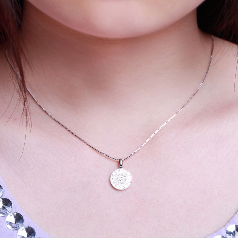 Pendentif Cancer Or blanc. Signe du Cancer. Zodiaque - 2