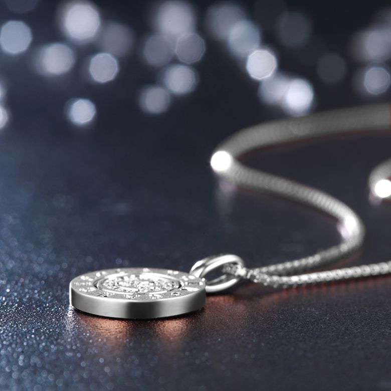 Pendentif Cancer Or blanc. Signe du Cancer. Zodiaque - 5