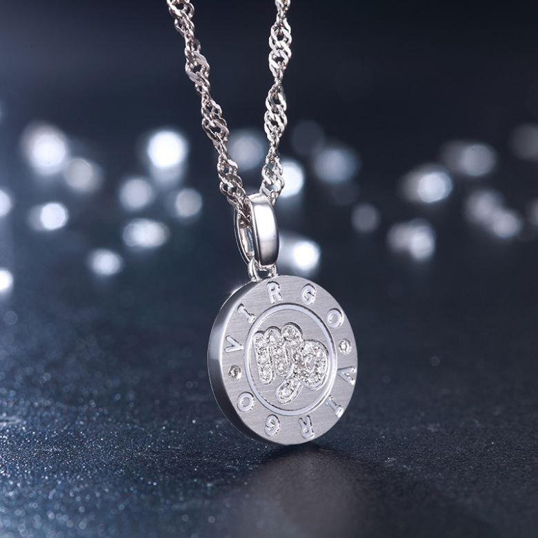 Pendentif Virgo Or blanc. Signe de la vierge. Zodiaque - 5