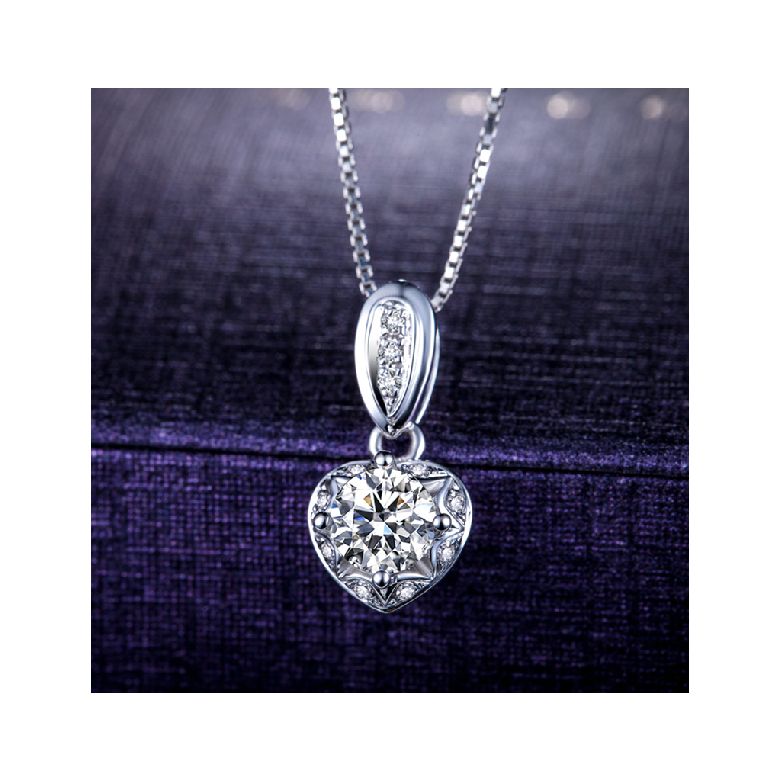 Pendentif nature or blanc fendu - Création joaillière diamants - 3