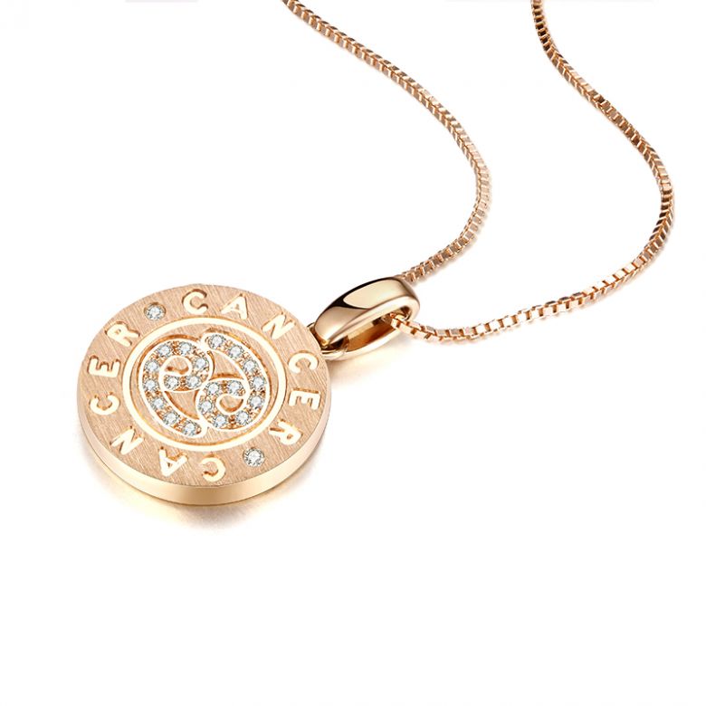 Pendentif Cancer Or jaune. Signe du Cancer. Zodiaque - 6