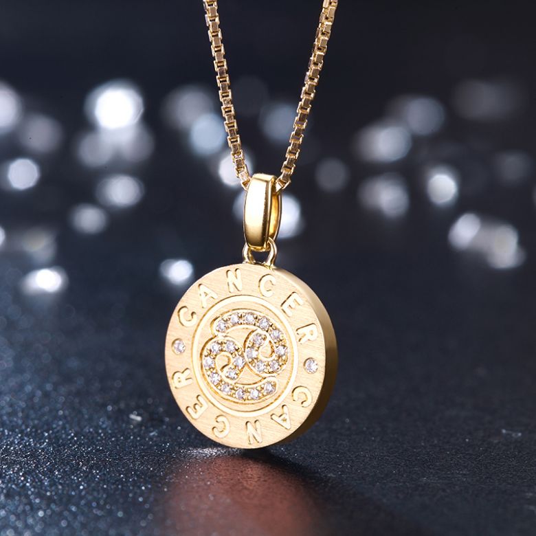 Pendentif Cancer Or jaune. Signe du Cancer. Zodiaque - 3