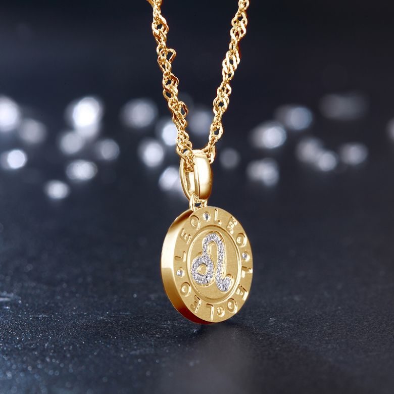 Pendentif Leo Or jaune. Signe du Lion. Zodiaque - 7
