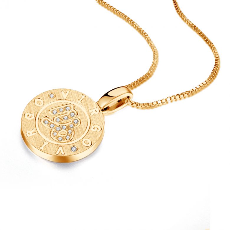 Pendentif Virgo Or jaune. Signe de la vierge. Zodiaque - 7