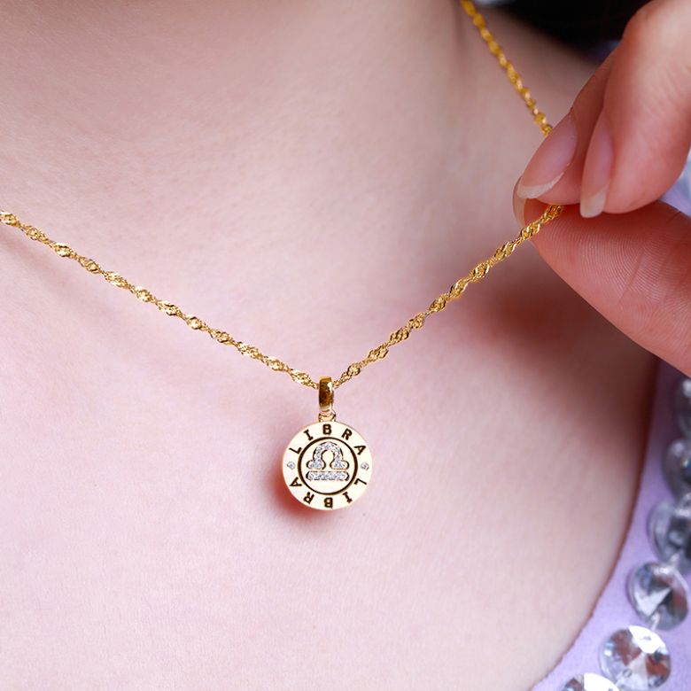 Pendentif Libra Or jaune. Signe de la balance. Zodiaque - 6