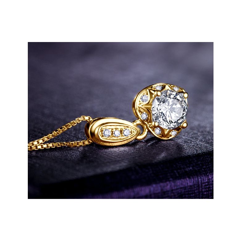 Pendentif Coeur Or jaune 18cts et diamants 0.37ct - 4