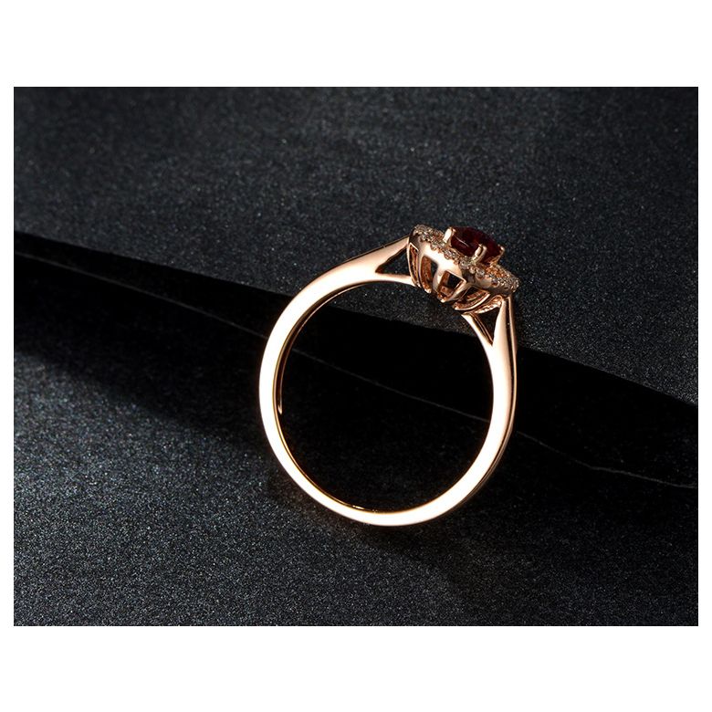 Bague rubis 0.65ct, Or rose et diamants. Emmène-moi - 5