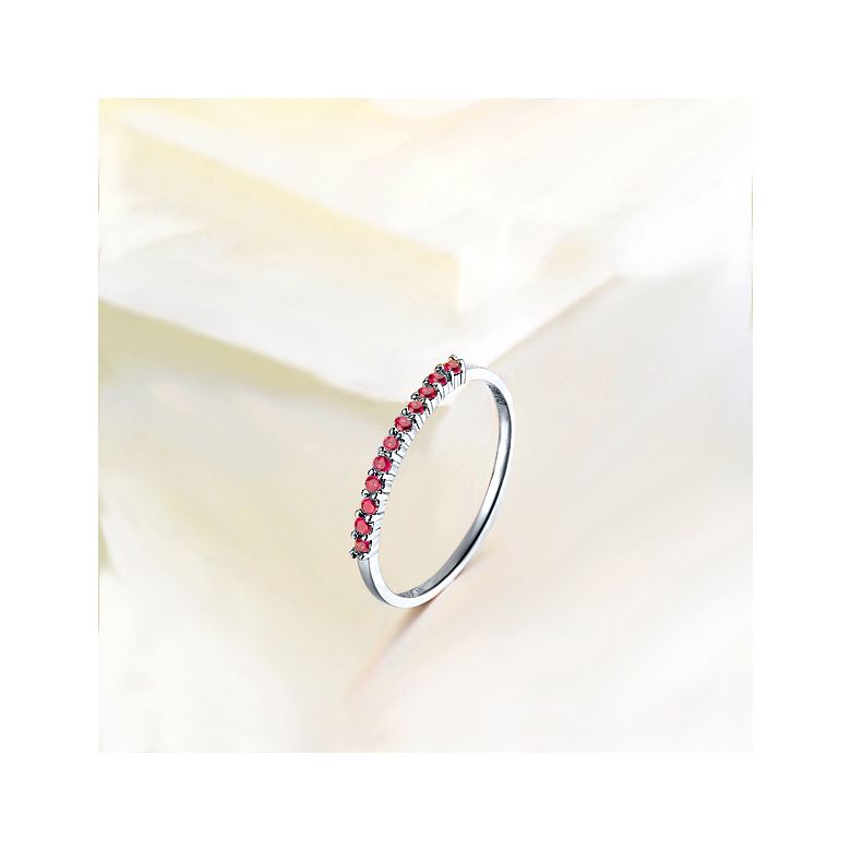 Bague or blanc 18 carats - Rubis de Birmanie - Anneau - 3