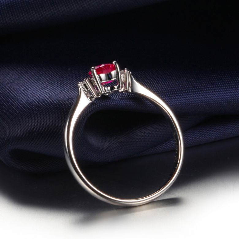 Coeur d'amour - Bague coeur d'amour - Rubis, diamants, or blanc - 5