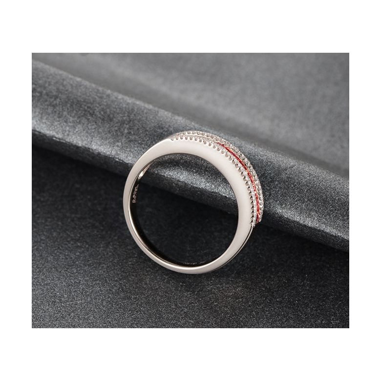 Bague rubis diamant or blanc - Lumière Érubescente - 4