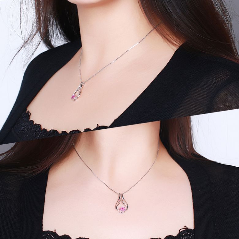 Pendentif aile d ange - Pendentif ailes d ange or blanc - Rubis - 3