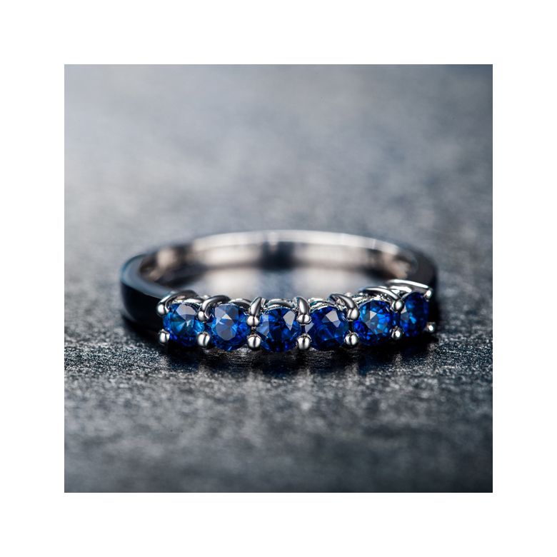 Bague saphir - Sophistiquée et Glamour - Or blanc - 5