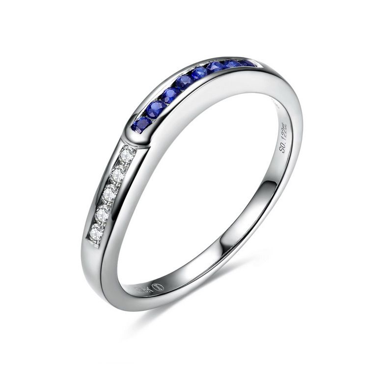 Bague Duale diamants saphirs et Or blanc - 1