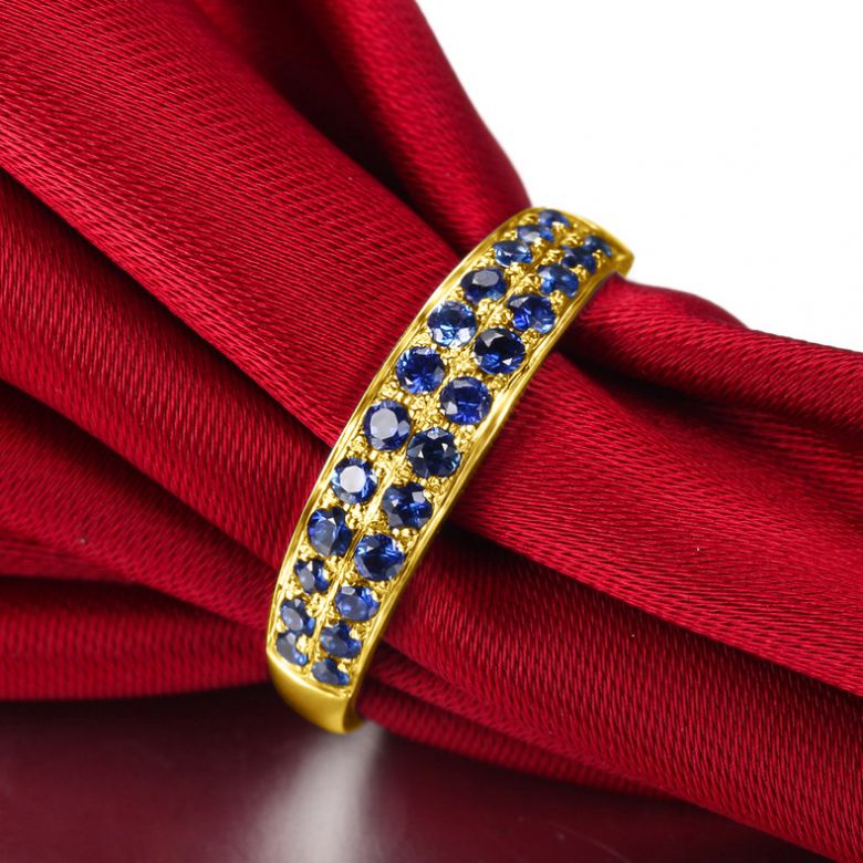 Bague Saphirs en rivière - Or jaune 18 carats - 3