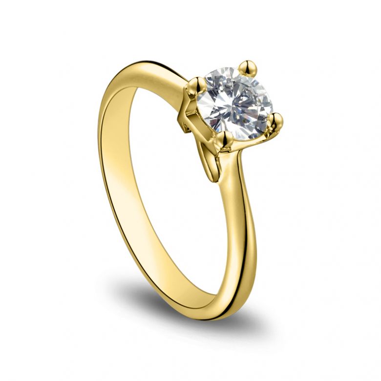 Bague en forme de lettre - initiale K - Diamant, or jaune | Gemperles - 2
