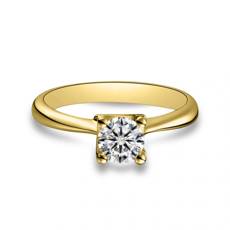 Bague en forme de lettre - initiale K - Diamant, or jaune | Gemperles - 3