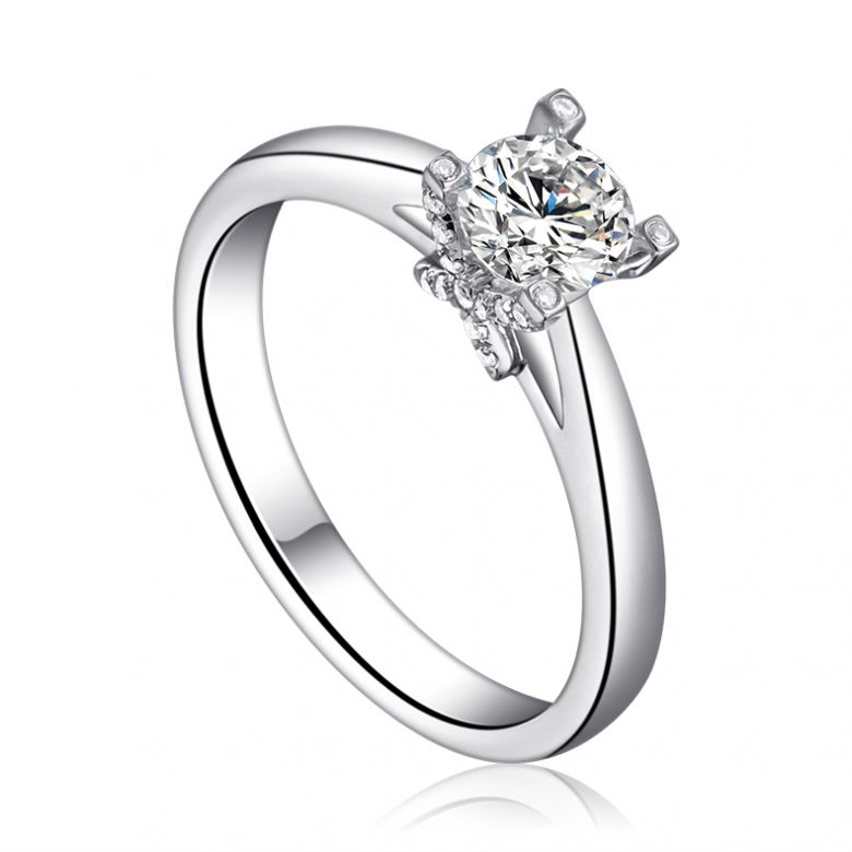Bague alphabétique - Initiale X - Or blanc, diamants | Gemperles - 2