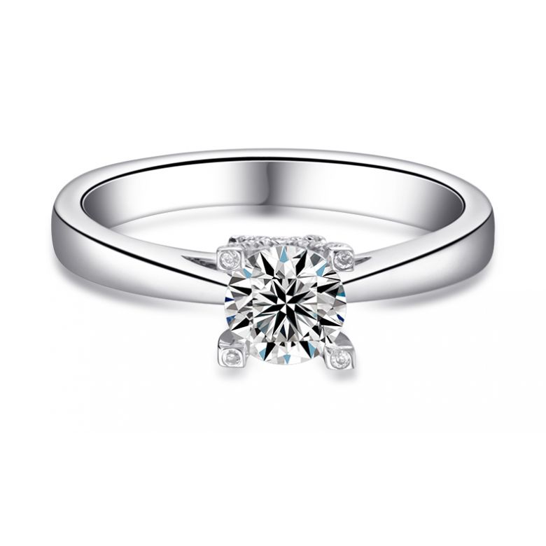 Bague alphabétique - Initiale X - Or blanc, diamants | Gemperles - 3