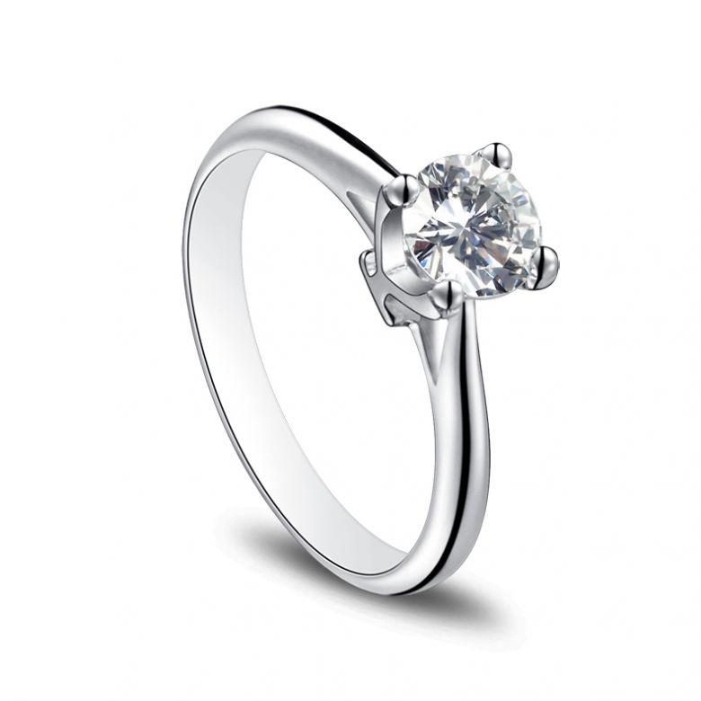 Bague lettre alphabet Y - Diamant, or blanc - 2