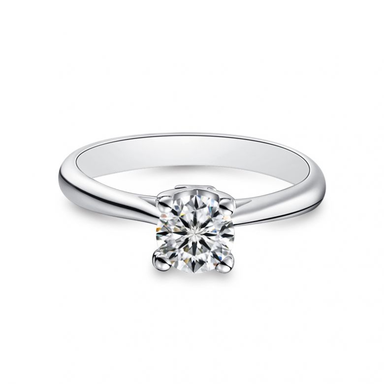 Bague lettre alphabet Y - Diamant, or blanc - 3