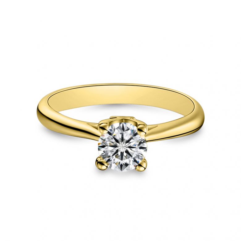 Bague lettre alphabet Y - Diamant, or jaune - 3