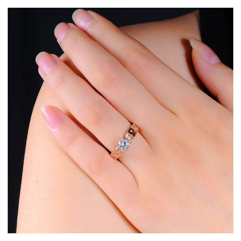 Bague Fiançaille Solitaire Or rose. Diamants 0.80ct - 2
