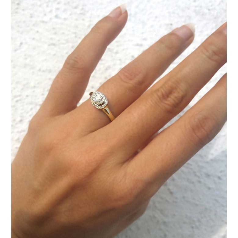 Bague Solitaire Gracieuse Majesté - Or Jaune & Diamants Enroulés | Gemperles - 5