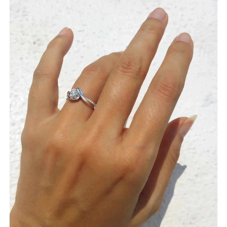 Bague Solitaire Platine Alphonse de Lamartine - Méditations poétiques | Gemperles - 6