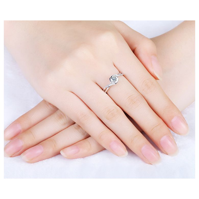 Bague Solitaire A Julie - Or Blanc & Diamants - Alfred de Musset | Gemperles - 4