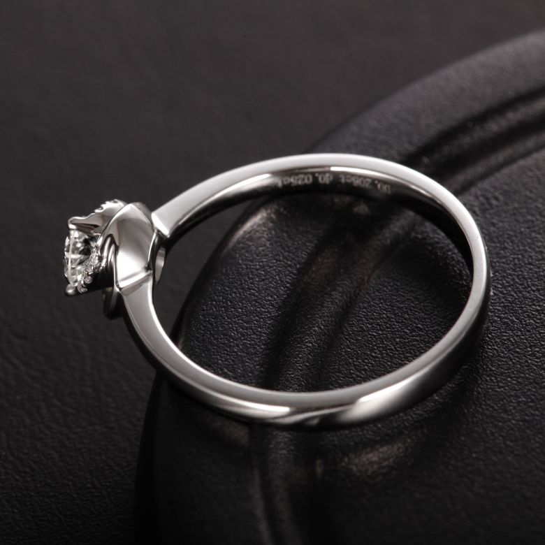 Solitaire Le Tourbillonnant Or Blanc - Diamants Sertis Griffes, Grains | Gemperles - 4