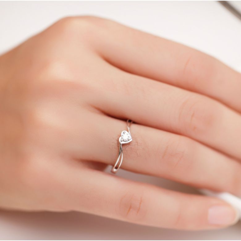 Solitaire Diamant Or Blanc - J'ai Dit à Mon Cœur - Alfred De Musset | Gemperles - 2
