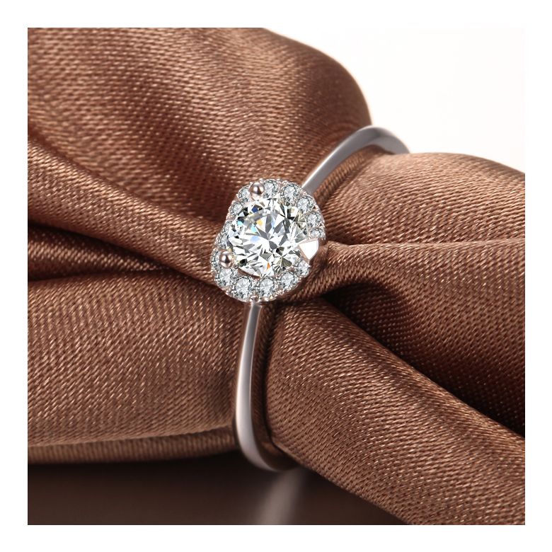 Solitaire Mon Coeur de Diamant - Or Blanc & Diamants Pavés | Gemperles - 6