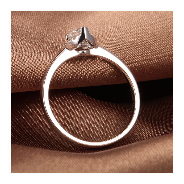Solitaire Mon Coeur de Diamant - Or Blanc & Diamants Pavés | Gemperles - 7