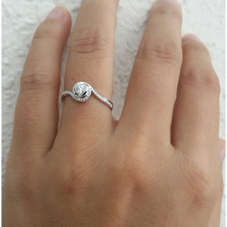 Solitaire Or Blanc & Diamants - Je t'appartiens | Gemperles - 3
