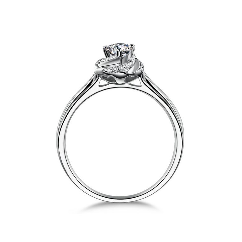 Solitaire Mon Coeur de Rose - Bague Platine & Diamants | Gemperles - 3
